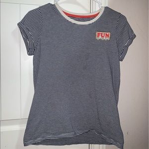 black and white striped tee